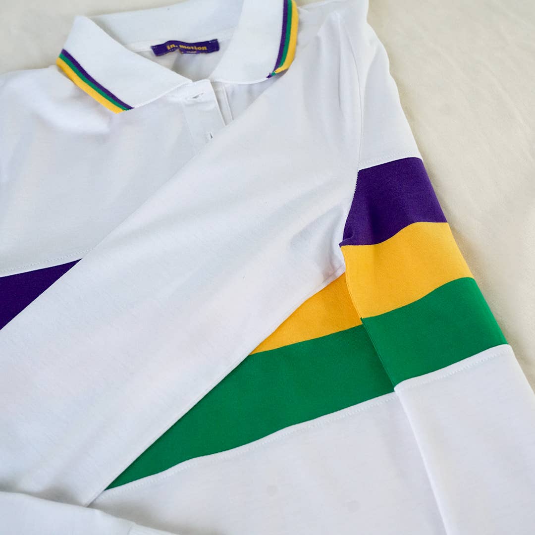 (Copy) ..42POPS Mardi Gras Polo T-Shirt (Unisex loose fit S-3X): L / WHITE-151270