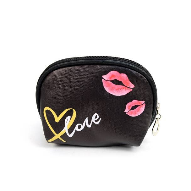 3 Pc Love Graphic Cosmetic Bag Set - LNCTB1716: Blue
