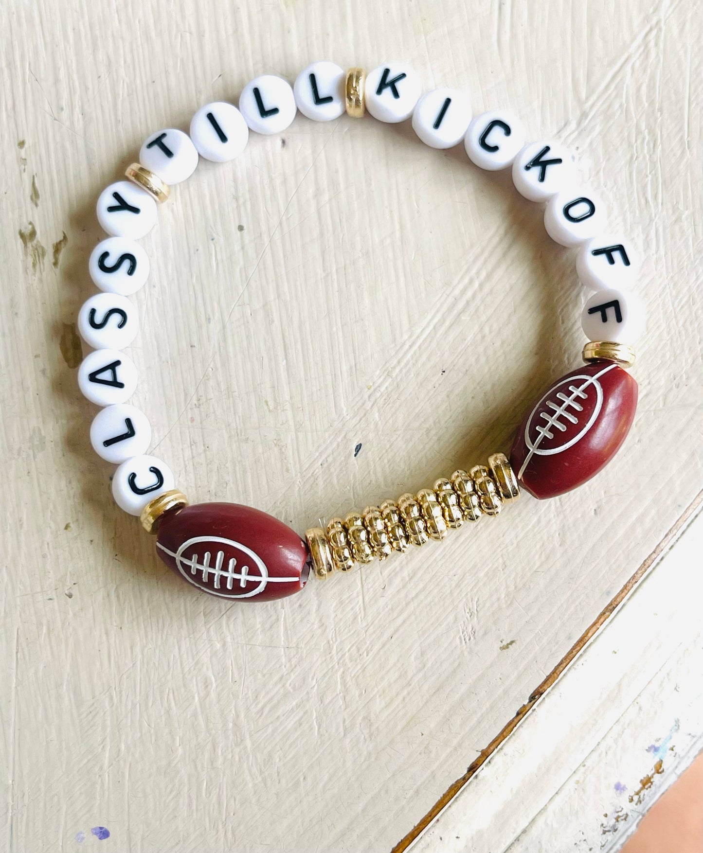 Classy Till Kickoff Football Bracelet