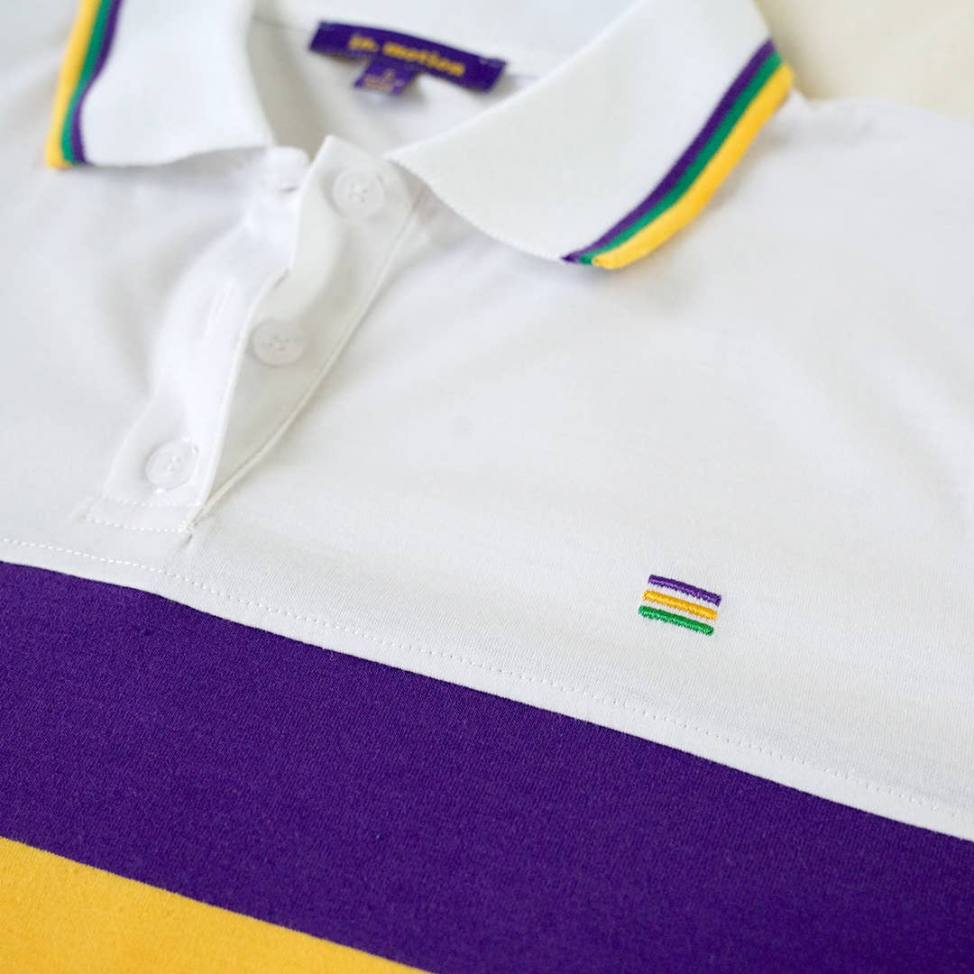 ..42POPS Mardi Gras Polo T-Shirt (Unisex loose fit S-3X): XL / WHITE-151270