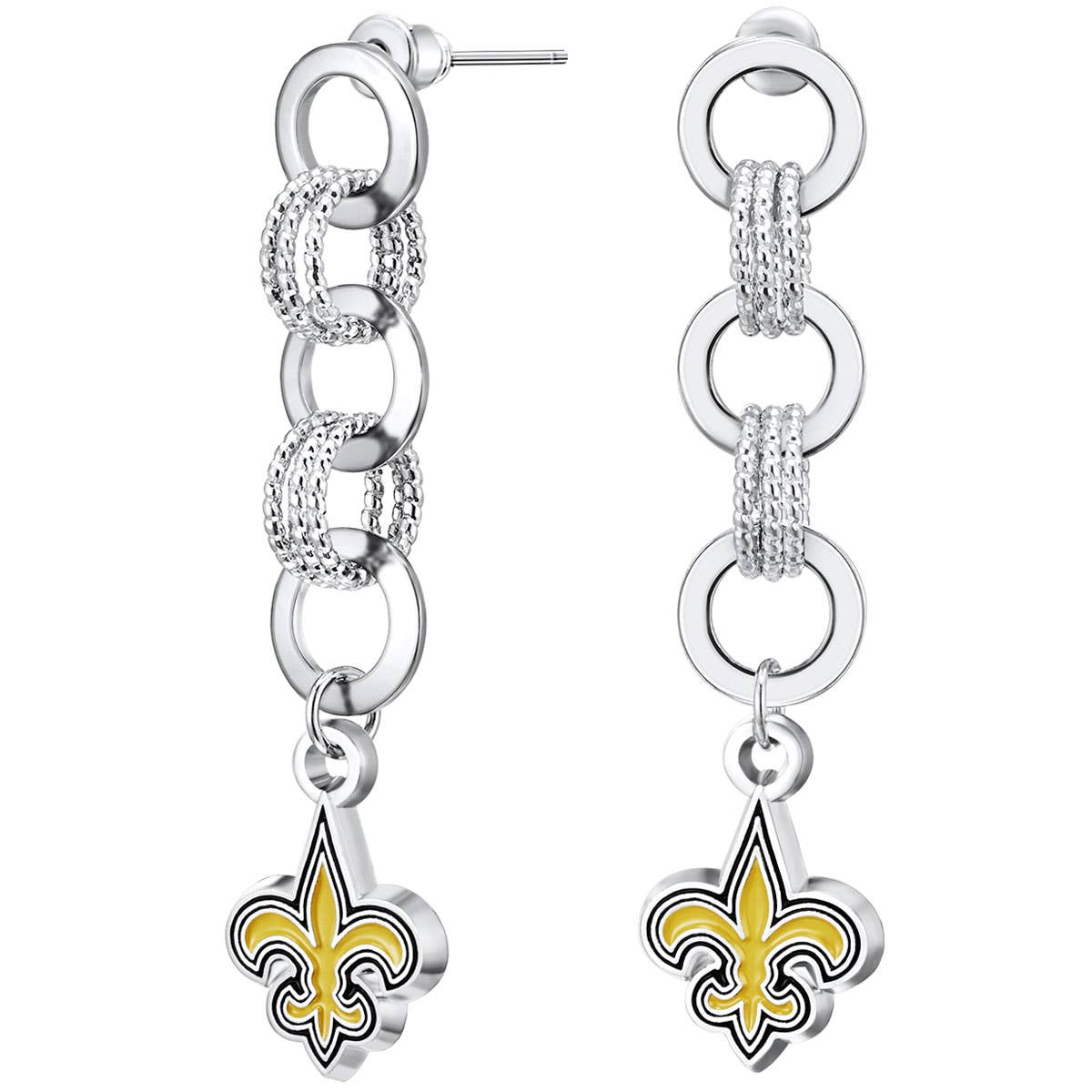NFL New Orleans Saints Circle Links Post Earrings
