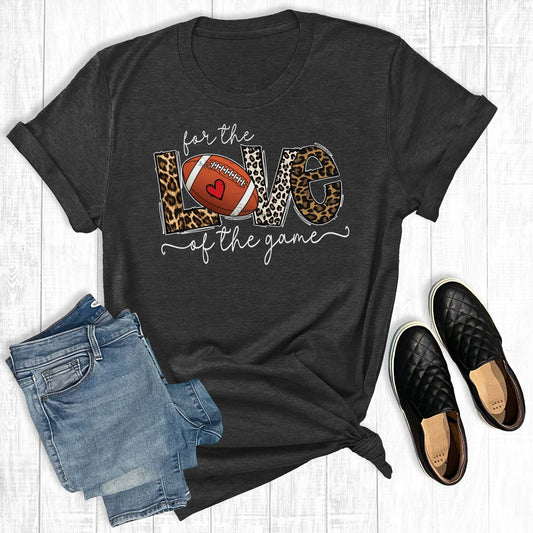 For The Love Of The Game Football Charcoal: M / Charcoal / Short Sleeve