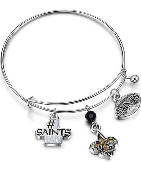 NFL New Orleans Saints Three Charm Logo Bracelet