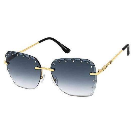 Black Diamond Cut Sunglasses: 5.65 x 2.15 inches / Black / Multi Tone